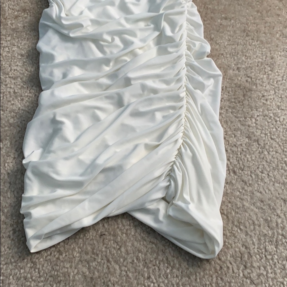 Women’s White Pencil Off Shoulder Mini Dress - Picture 3 of 6